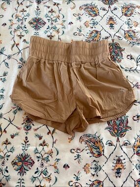 JoyLab Tan High-Rise Elastic Waist Athletic Shorts